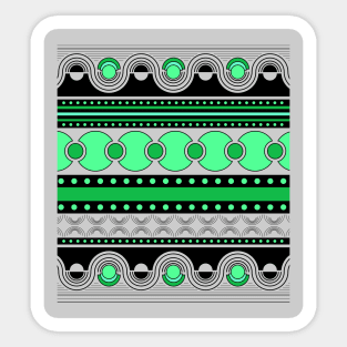 Bright ornament in green colors. Sticker